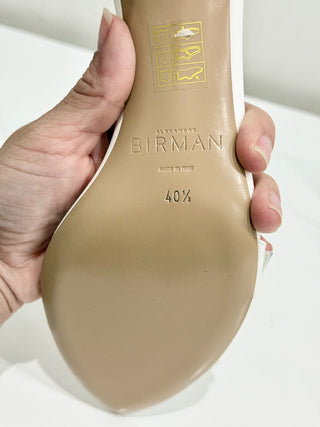 NWB Alexandre Birman Clarita Double Patent Leather Sandals White Women's 40.5