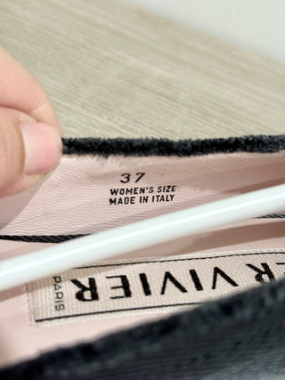 Roger Vivier printed washed denim flats, 37