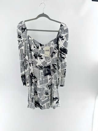 Reformation newspaper mini dress, 4