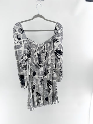 Reformation newspaper mini dress, 4