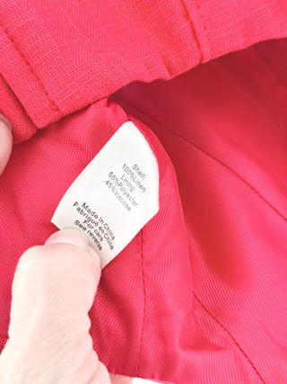 Ronny Kobo Red strapless linen corset top, top S / bottom M
