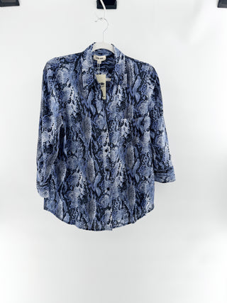 L'Agence silk blend snake print blouse, M