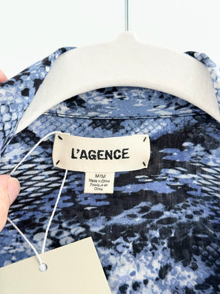 L'Agence silk blend snake print blouse, M