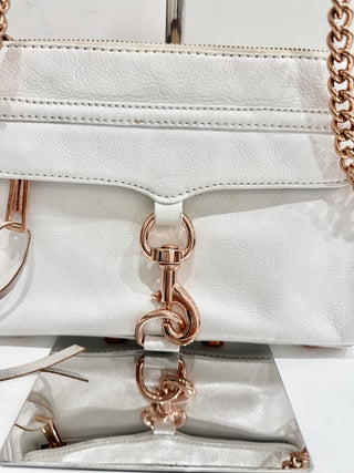 Rebecca Minkoff Mini MAC Golden Rose Strap Shoulder Bag White Women's