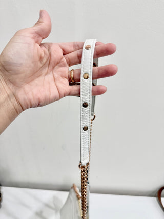 Rebecca Minkoff Mini MAC Golden Rose Strap Shoulder Bag White Women's