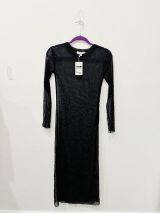Mirel Prentice long mesh sheer dress, XS