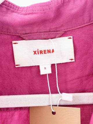 Xirena 100% Cotton Long Sleeve Collared Button-Down Shirt Top Pink Women's Small