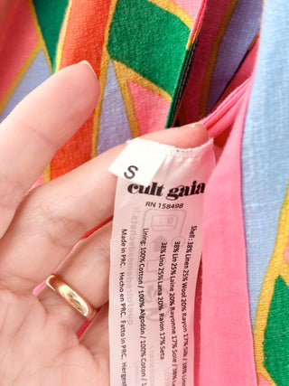 Cult Gaia pattern set pants and halterneck top, S