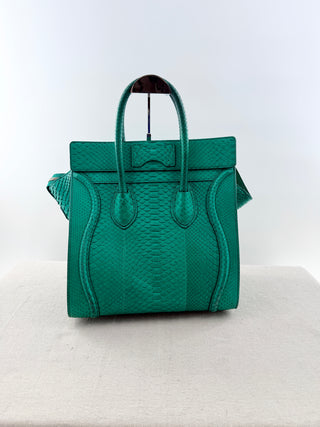 Celine python leather celine luggage tote bag