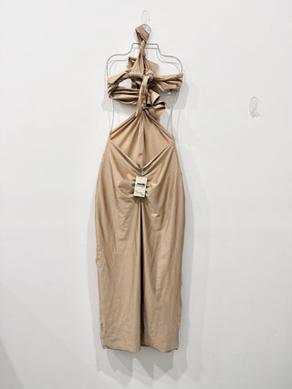 Katherin Aarhus Cintya Ruffled One Shoulder Maxi Dress Copper Gold Women's OS