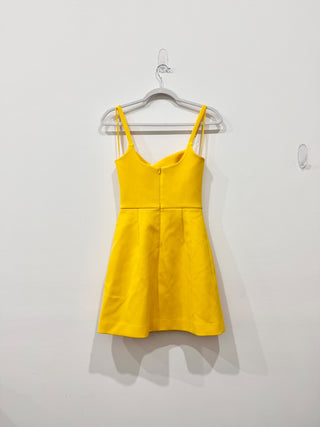 NWT Rebecca Valance Leona Cowl Neck Mini Dress Yellow Women's Size AUS 4 / US 2