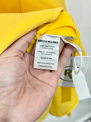 NWT Rebecca Valance Leona Cowl Neck Mini Dress Yellow Women's Size AUS 4 / US 2