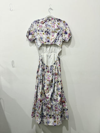 NWT Flora Obscura X J.Crew Side-Cutout A-Line Dress Kaleidoscope Floral Womens 8