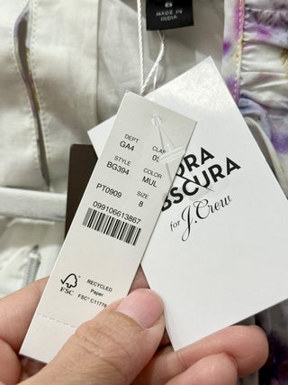 NWT Flora Obscura X J.Crew Side-Cutout A-Line Dress Kaleidoscope Floral Womens 8