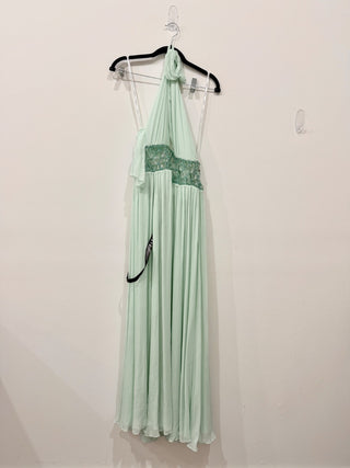 Retrofete green acrylic detail maxi dress NWT, S