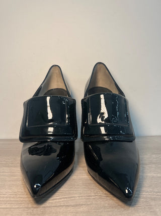 Fendi Patent Leather Diamond Heel Pointed Toe Ankle Booties Black Womens EU 41.5