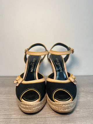Louis Vuitton espadrille wedge sandals, 37