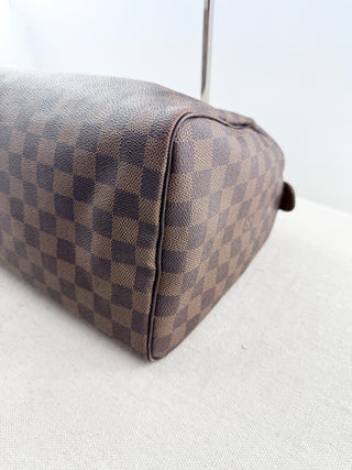 Louis Vuitton speedy 30 damier ebene bag top handle, 30