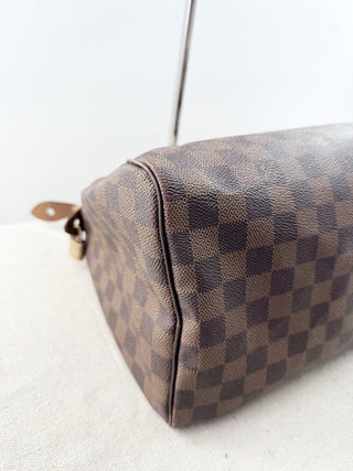 Louis Vuitton speedy 30 damier ebene bag top handle, 30