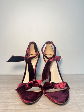 Alexandre Birman Clarita Bow Embellished Velvet Sandals Burgundy Women's EU 41