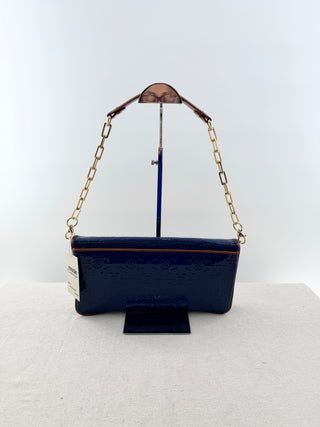 Tory Burch large patent leather log reva clutch bag