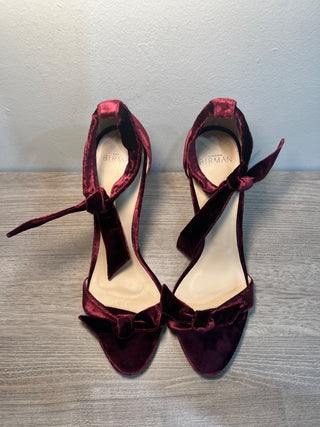 Alexandre Birman Clarita Bow Embellished Velvet Sandals Burgundy Women's EU 41