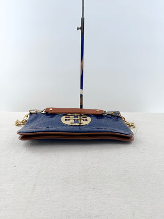 Tory Burch large patent leather log reva clutch bag