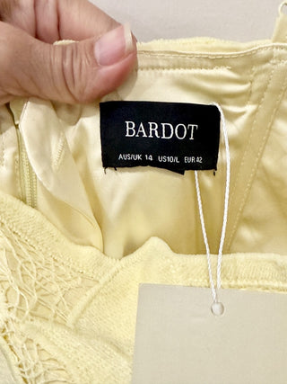 Bardot yellow eyelet midi dress, 10