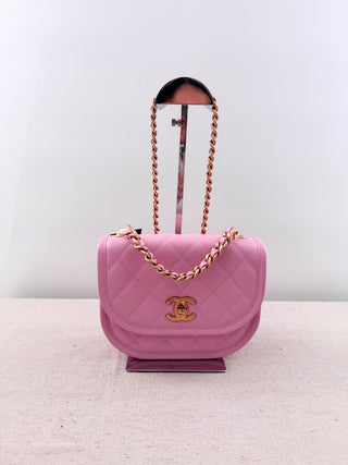 Chanel quilted medium messenger flap bag