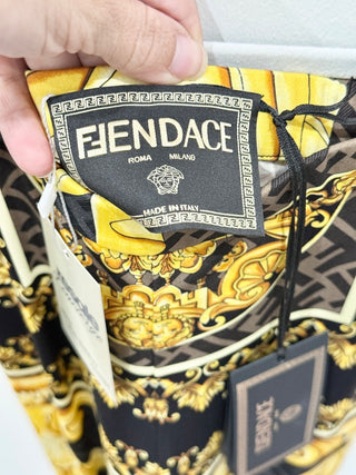 Fendace black and yellow pattern leggings NWT, 36