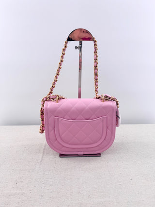 Chanel quilted medium messenger flap bag