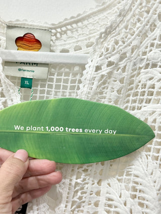 NWT Farm Rio Morada Boa Guipure Lace Crochet Maxi Dress with Slip Off-White XL