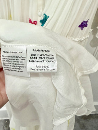 NWT Rococo Sand Stellar Star Sequin Chiffon Boho Maxi Dress White Womens Size XS