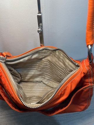 Prada nylon and leather shoulder bag medium size