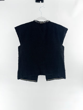 Chanel tweed vest with beading and sequin trim, 38 FR / US 6