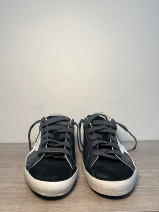 NWOT Golden Goose Leather & Suede Superstar Glitter Trainer Sneakers Black EU 40