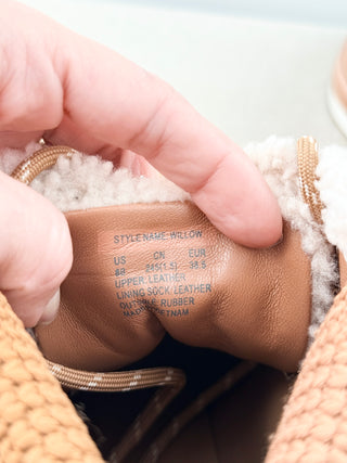 NWT Kate Spade Willow Suede & Shearling Wedge Ankle Booties Bungalow Womens US 8