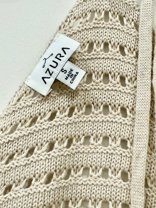 Azura beige crochet set top and maxi skirt, S