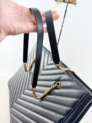 Saint Laurent tribecca large leather shopping bag
