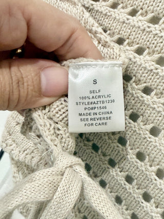 Azura beige crochet set top and maxi skirt, S