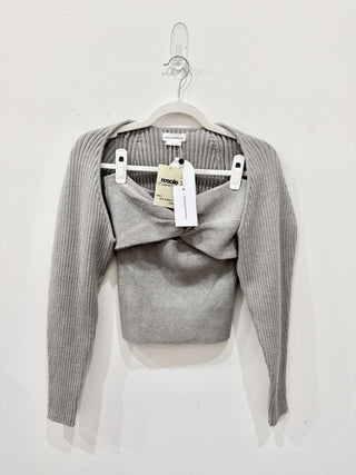 Lovers and friends gray ribbed corset top and cover  NWT, L