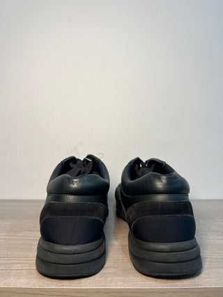 CHANEL Suede Leather Chunky CC Lace Up Trainer Sneakers Triple Black Mens 43/9.5