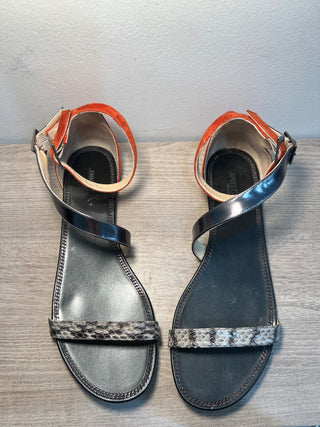 Jimmy Choo flat leather and suede sandals, 40.5