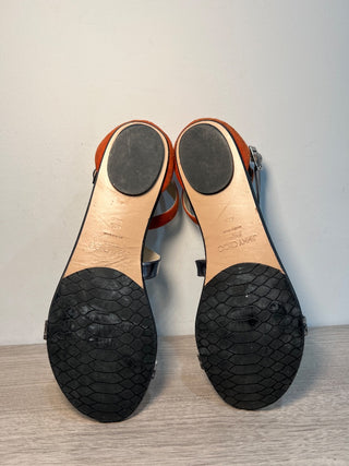 Jimmy Choo flat leather and suede sandals, 40.5