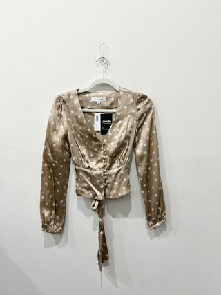 Intermix v neck silk polka dot shirt top, 0