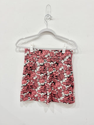 Sandro Paris Daniela High Waisted Floral Mini Pencil Skirt Pink Women's Size 1