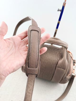 Alexander Wang small leather satchel bag with rose gold studs adn strap