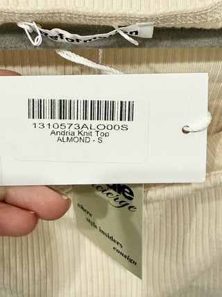 NWT Reformation Andria Knit Off-The-Shoulder Tank Top Almond Women's Size Small