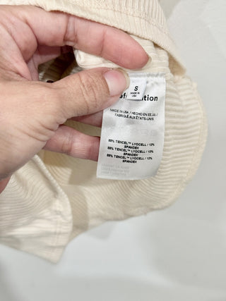 NWT Reformation Andria Knit Off-The-Shoulder Tank Top Almond Women's Size Small