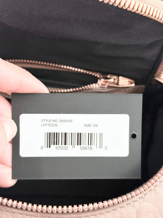 Alexander Wang small leather satchel bag with rose gold studs adn strap